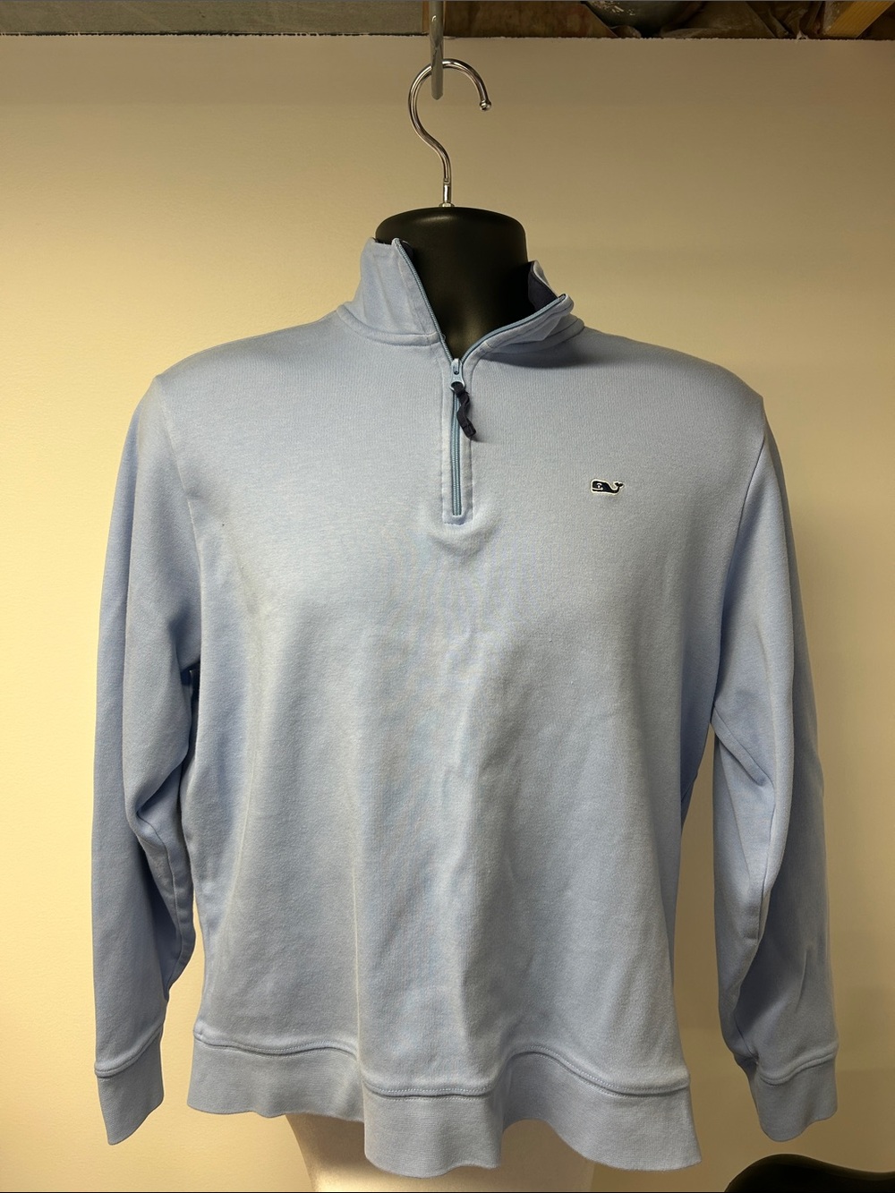 Vineyard Vines Men’s Blue Pima Cotton Saltwater Quarter Zip Sweater Medium